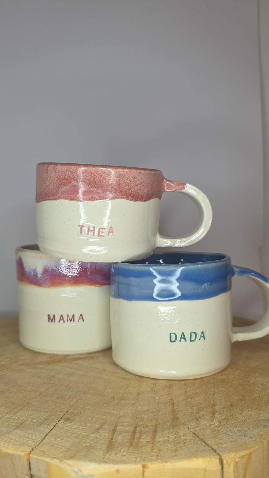 Custom order, colour glaze, stamped