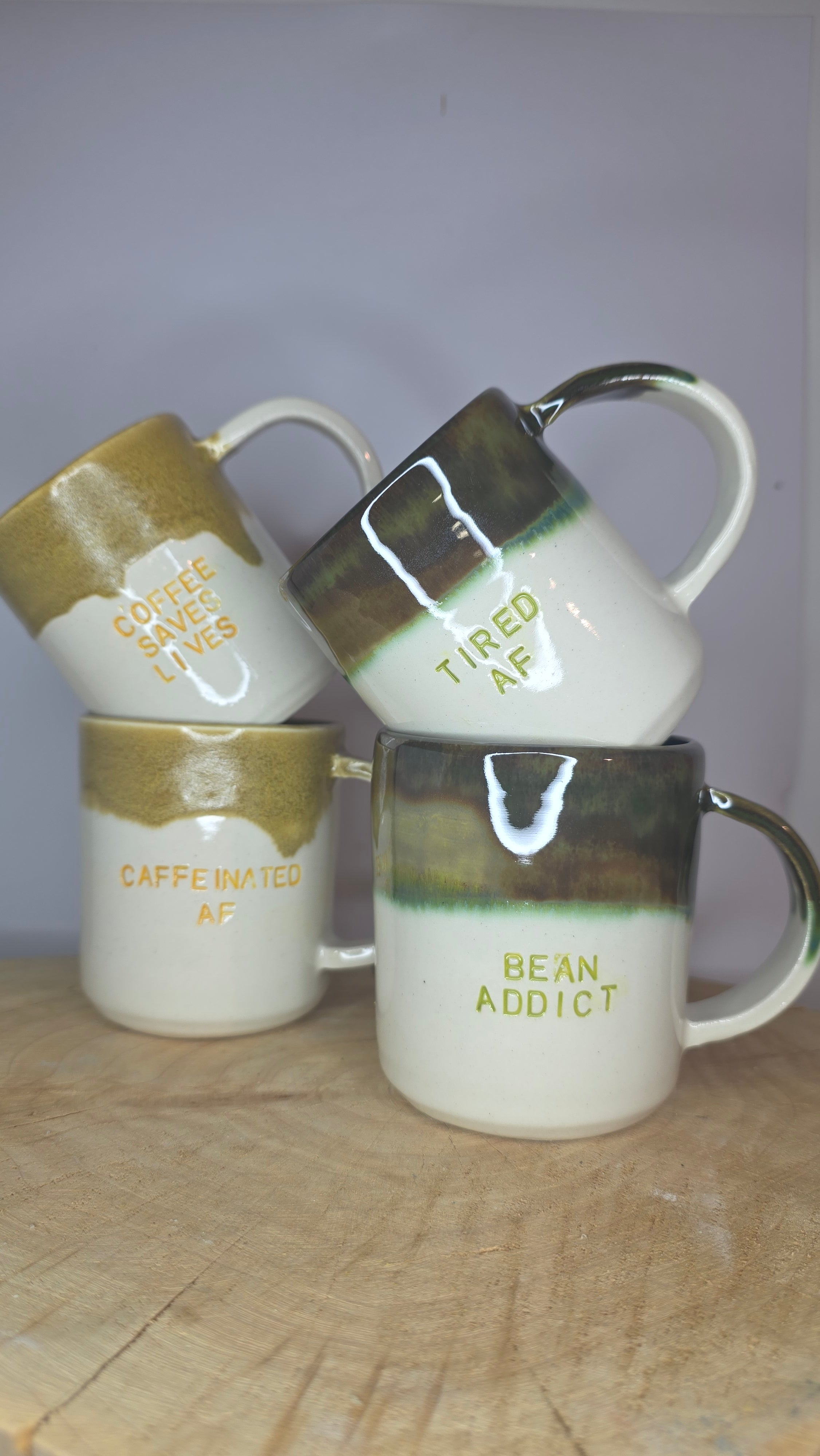 Custom order, colour glaze, stamped