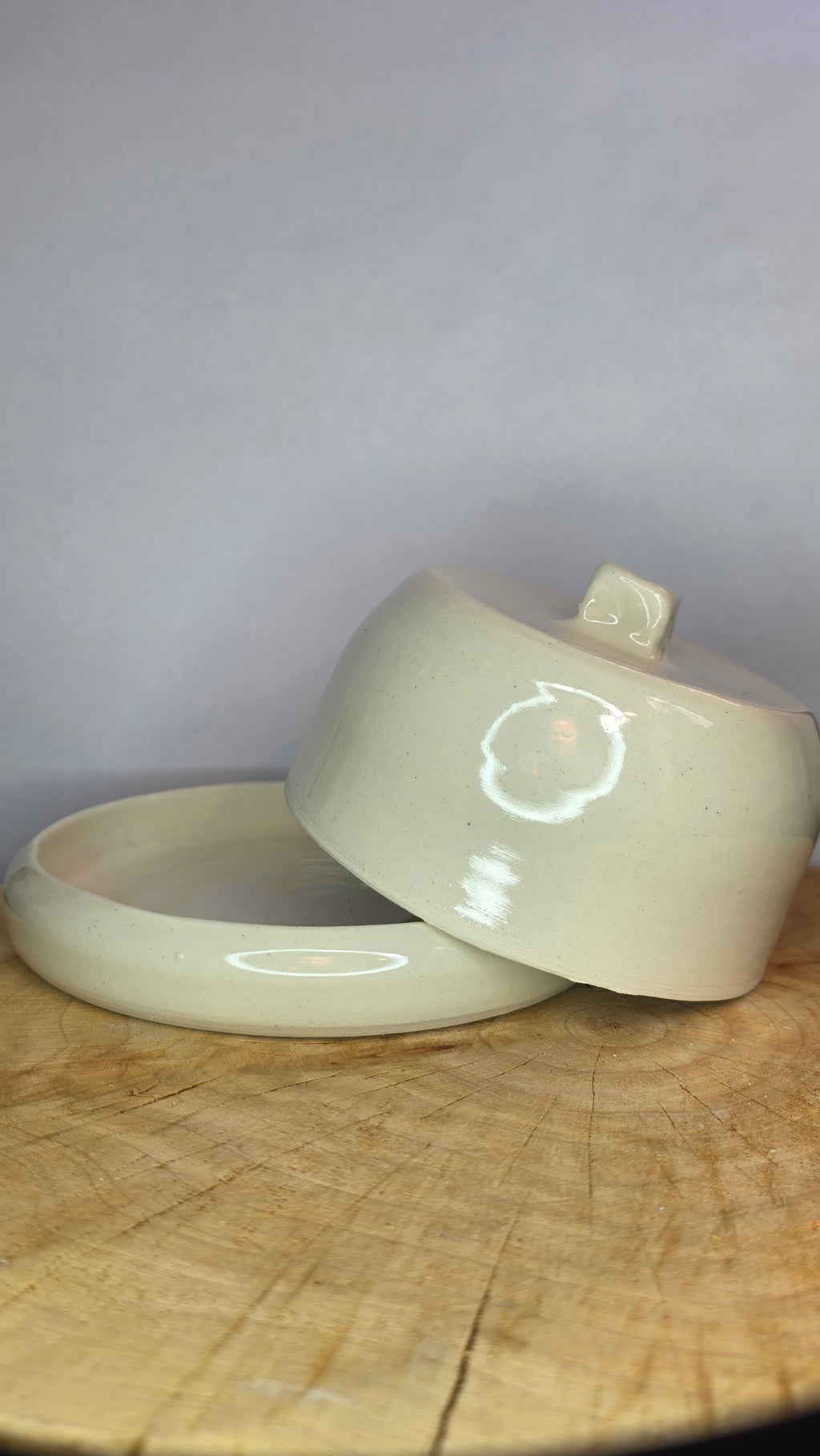 Classic white butter dish