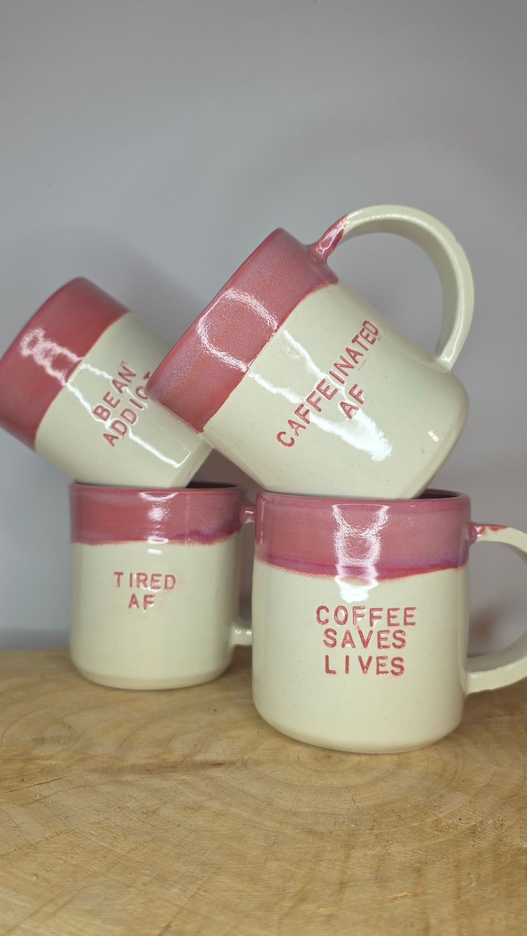 Custom order, colour glaze, stamped