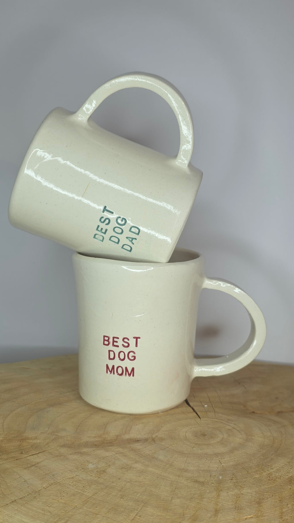 Custom Orders - White mug, name stamped, clear glaze